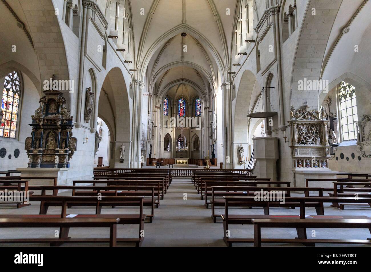 Münster oder St.-Paulus-Dom, innen, Münster, Deutschland Stockfoto
