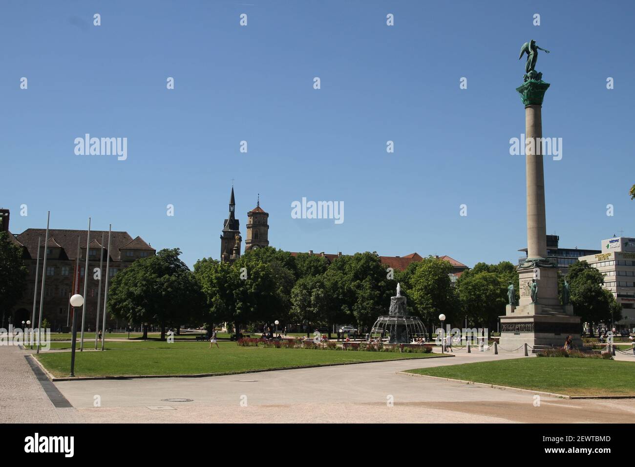 Deutschland wunderbares Buchdesign Kalender Designhintergrund mit mystischer Romantik Stuttgarter Oper Schlossplatz Hauptbahnhof Oper Schloss Schloss Schloss Stockfoto