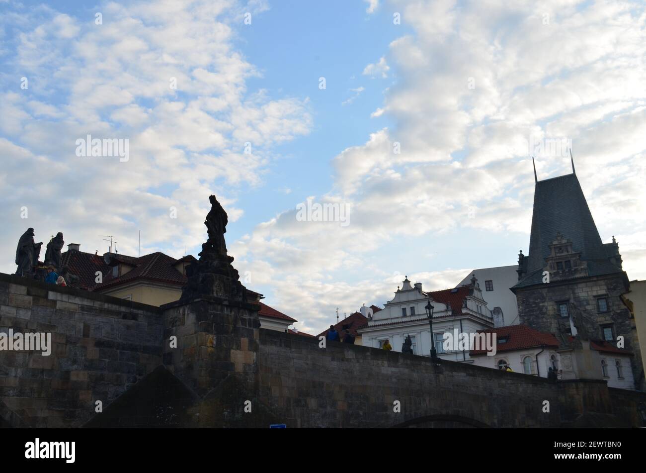 Karlsbrücke, Moldau, Prag, Tschechien Stockfoto