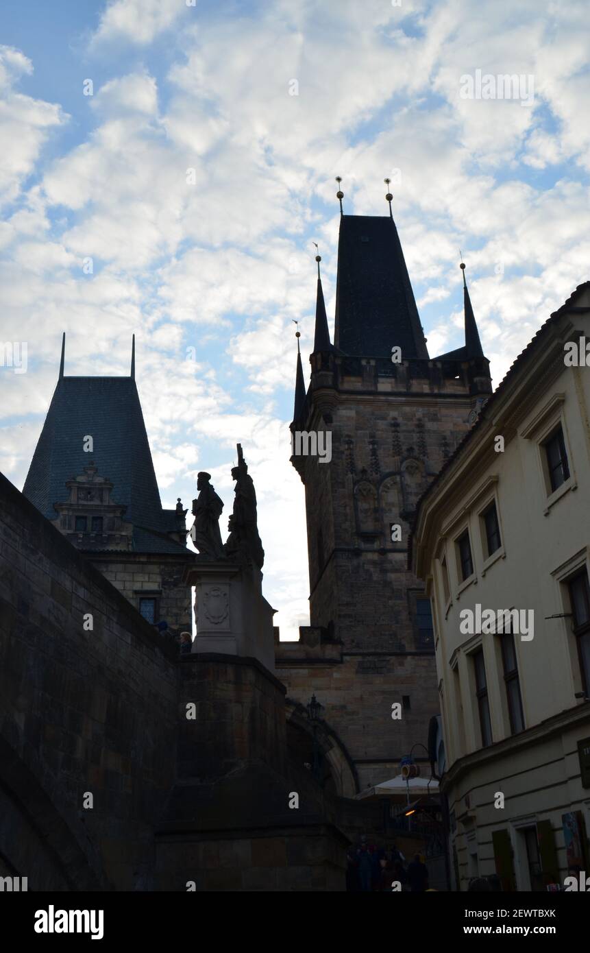 Karlsbrücke, Moldau, Prag, Tschechien Stockfoto