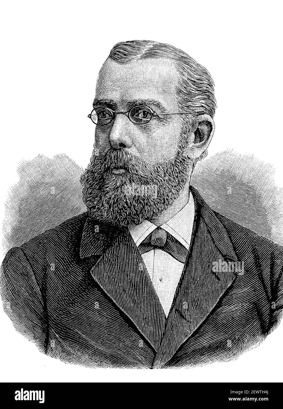Heinrich Hermann Robert Koch, 11. Dezember 1843 - 27. Mai 1910, deutscher Arzt, Mikrobiologe und Hygienist / Heinrich Hermann Robert Koch, 11. Dezember 1843 - 27. Mai 1910, ein deutscher Mediziner, Mikrobiologe und Hygieniker, Historisch, historisch, Digitale verbesserte Reproduktion eines Originals aus dem 19th. Jahrhundert / digitale Reproduktion einer Originalvorlage aus dem 19. Jahrhundert, Stockfoto