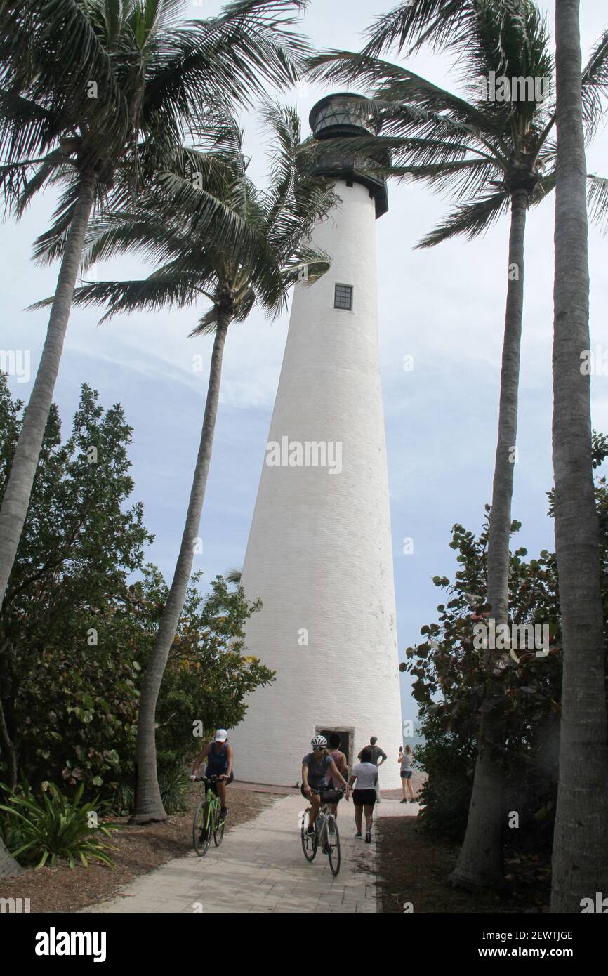 Key Biscayne, FL, USA. Das Cape Florida Light im Bill Baggs Cape Florida State Park. Stockfoto