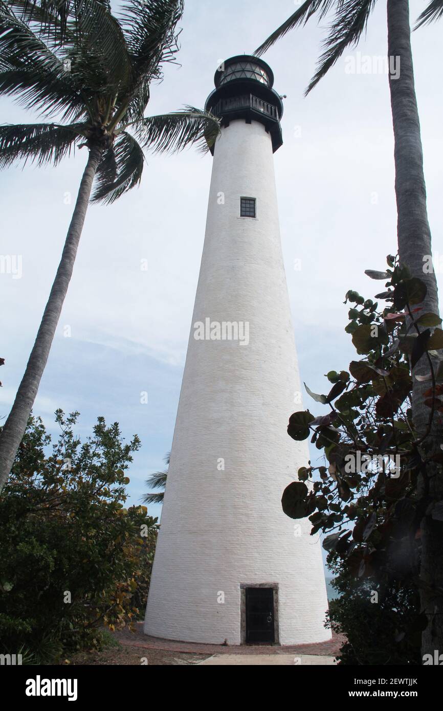 Key Biscayne, FL, USA. Das Cape Florida Light im Bill Baggs Cape Florida State Park. Stockfoto