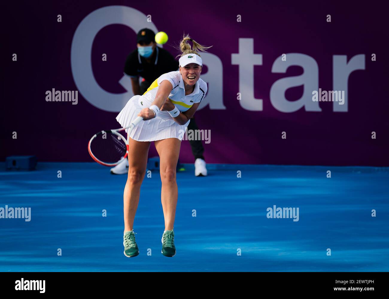 Anet Kontaveit aus Estland während der 2021 Qatar Total Open, WTA 500  Tennisturnier am 3. März