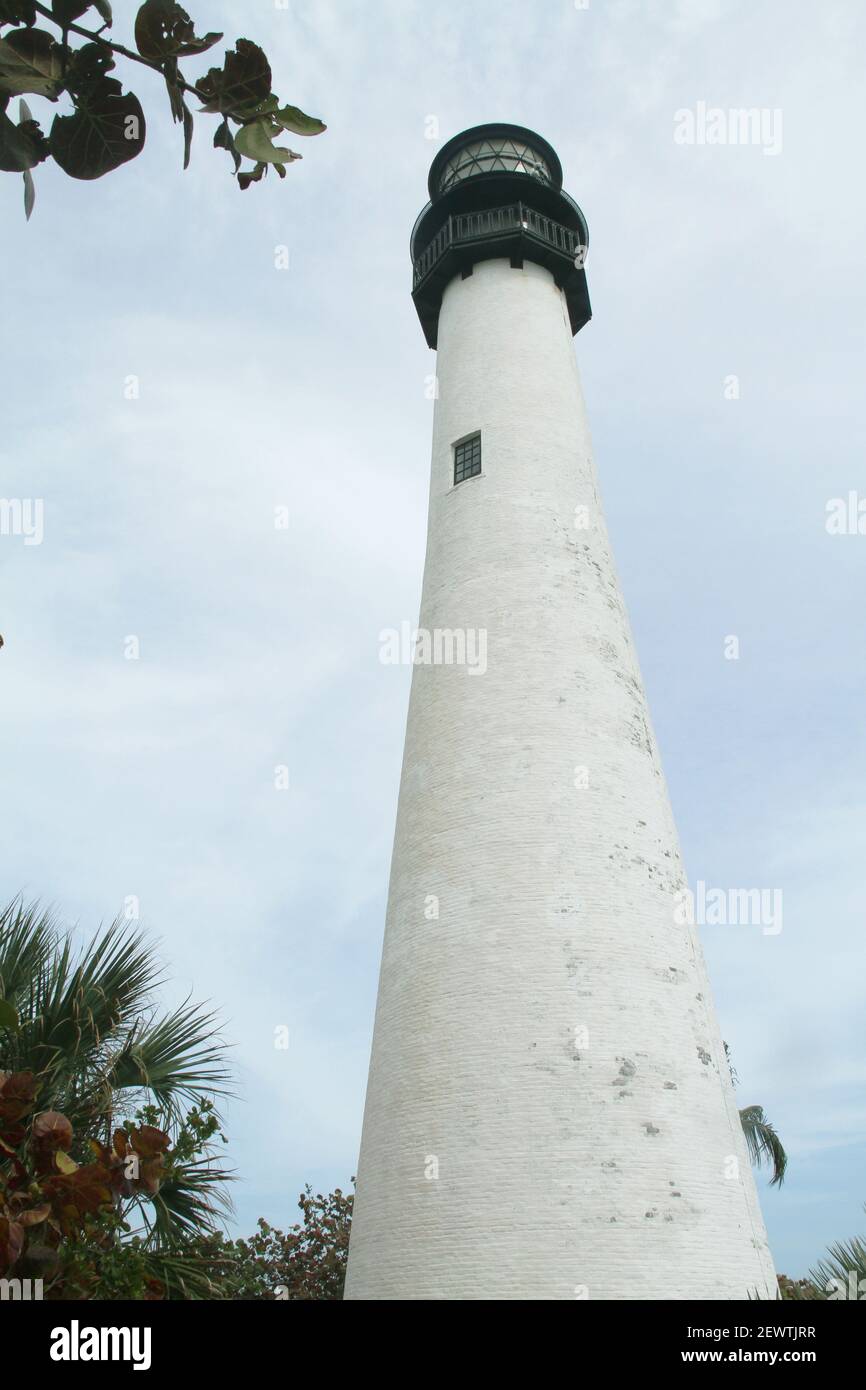 Key Biscayne, FL, USA. Das Cape Florida Light im Bill Baggs Cape Florida State Park. Stockfoto