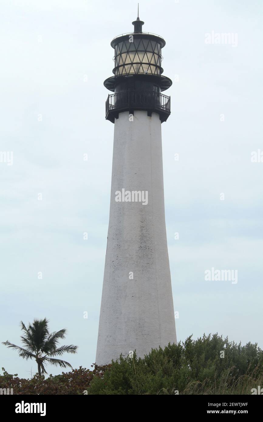Key Biscayne, FL, USA. Das Cape Florida Light im Bill Baggs Cape Florida State Park. Stockfoto