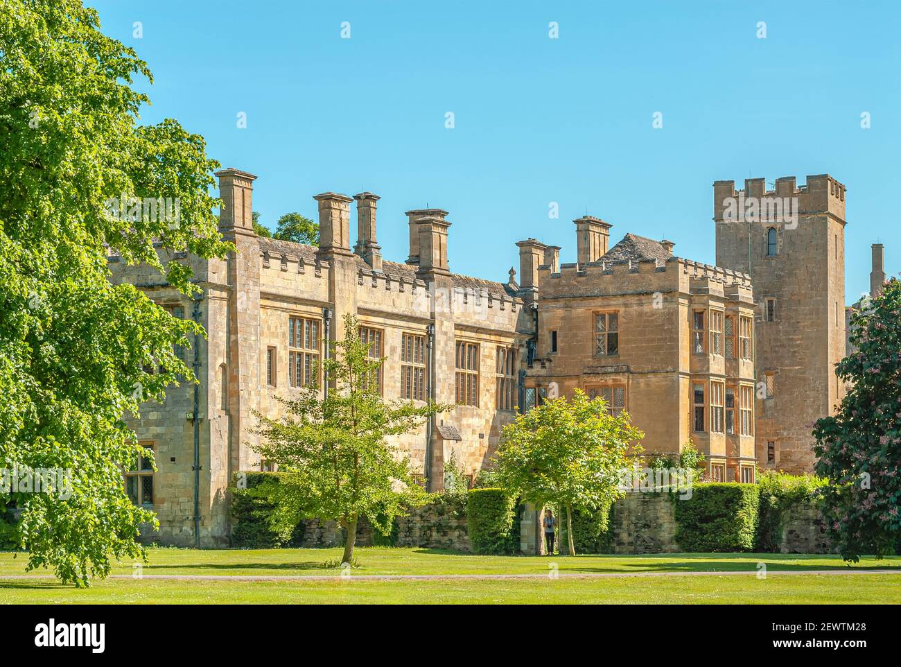 Hauptgebäude von Sudeley Castle in der Nähe von Winchcombe, Gloucestershire, England Stockfoto