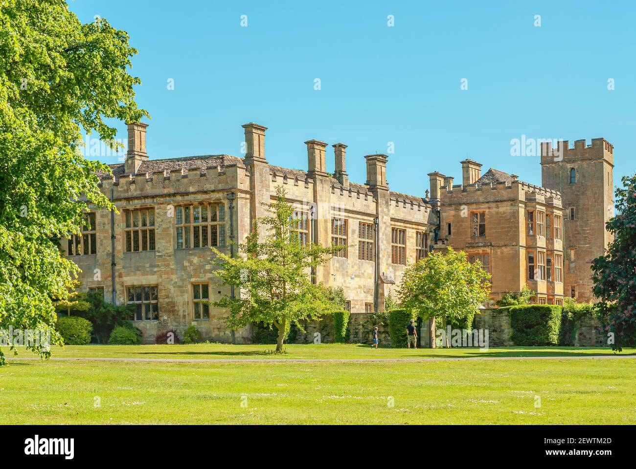 Hauptgebäude von Sudeley Castle in der Nähe von Winchcombe, Gloucestershire, England Stockfoto