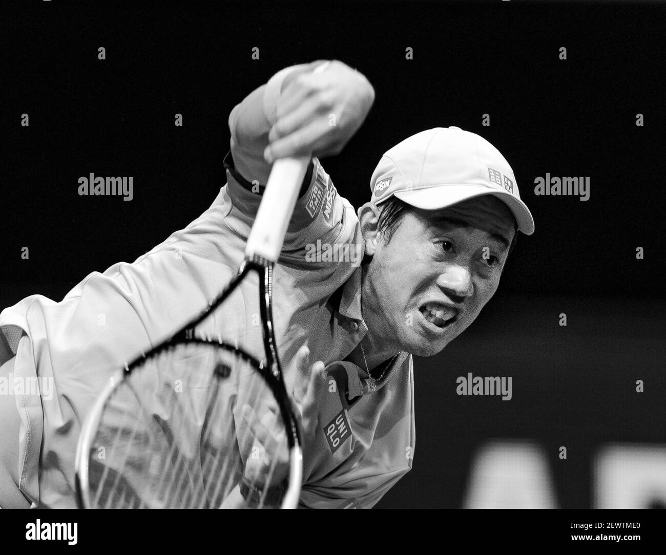 Rotterdam, Niederlande, 3. märz 2021, ABNAMRO World Tennis Tournament, Ahoy, erste Runde Doppel: Kei Nishikori (JPN) Alex De Minaur (AUS).Foto: www.tennisimages.com/henkkoster Stockfoto