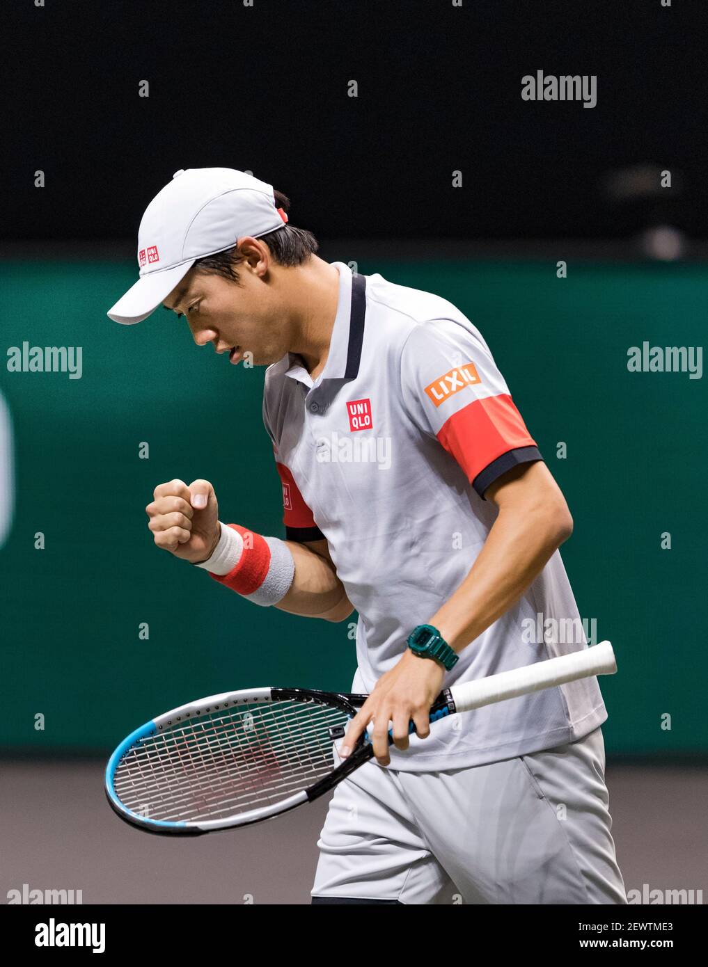 Rotterdam, Niederlande, 3. märz 2021, ABNAMRO World Tennis Tournament, Ahoy, erste Runde Doppel: Kei Nishikori (JPN) Alex De Minaur (AUS).Foto: www.tennisimages.com/henkkoster Stockfoto