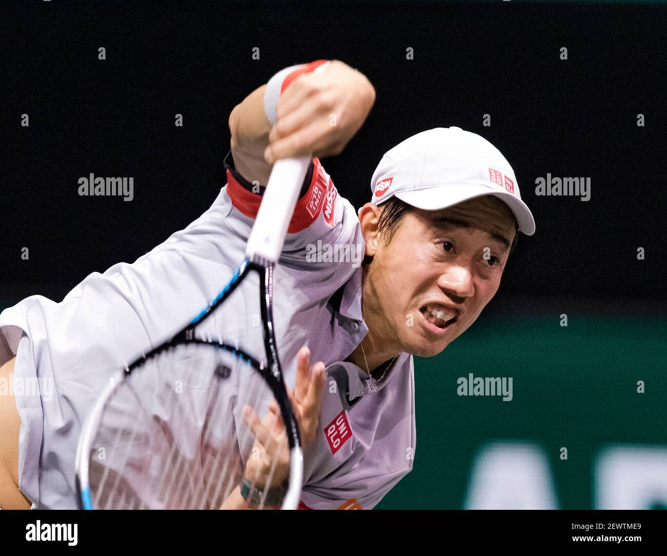 Rotterdam, Niederlande, 3. märz 2021, ABNAMRO World Tennis Tournament, Ahoy, erste Runde Doppel: Kei Nishikori (JPN) Alex De Minaur (AUS).Foto: www.tennisimages.com/henkkoster Stockfoto