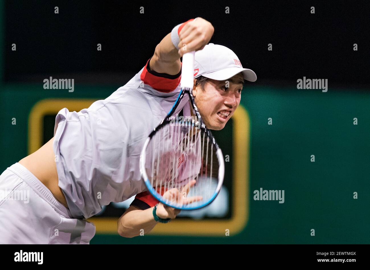 Rotterdam, Niederlande, 3. märz 2021, ABNAMRO World Tennis Tournament, Ahoy, erste Runde Doppel: Kei Nishikori (JPN) Alex De Minaur (AUS).Foto: www.tennisimages.com/henkkoster Stockfoto