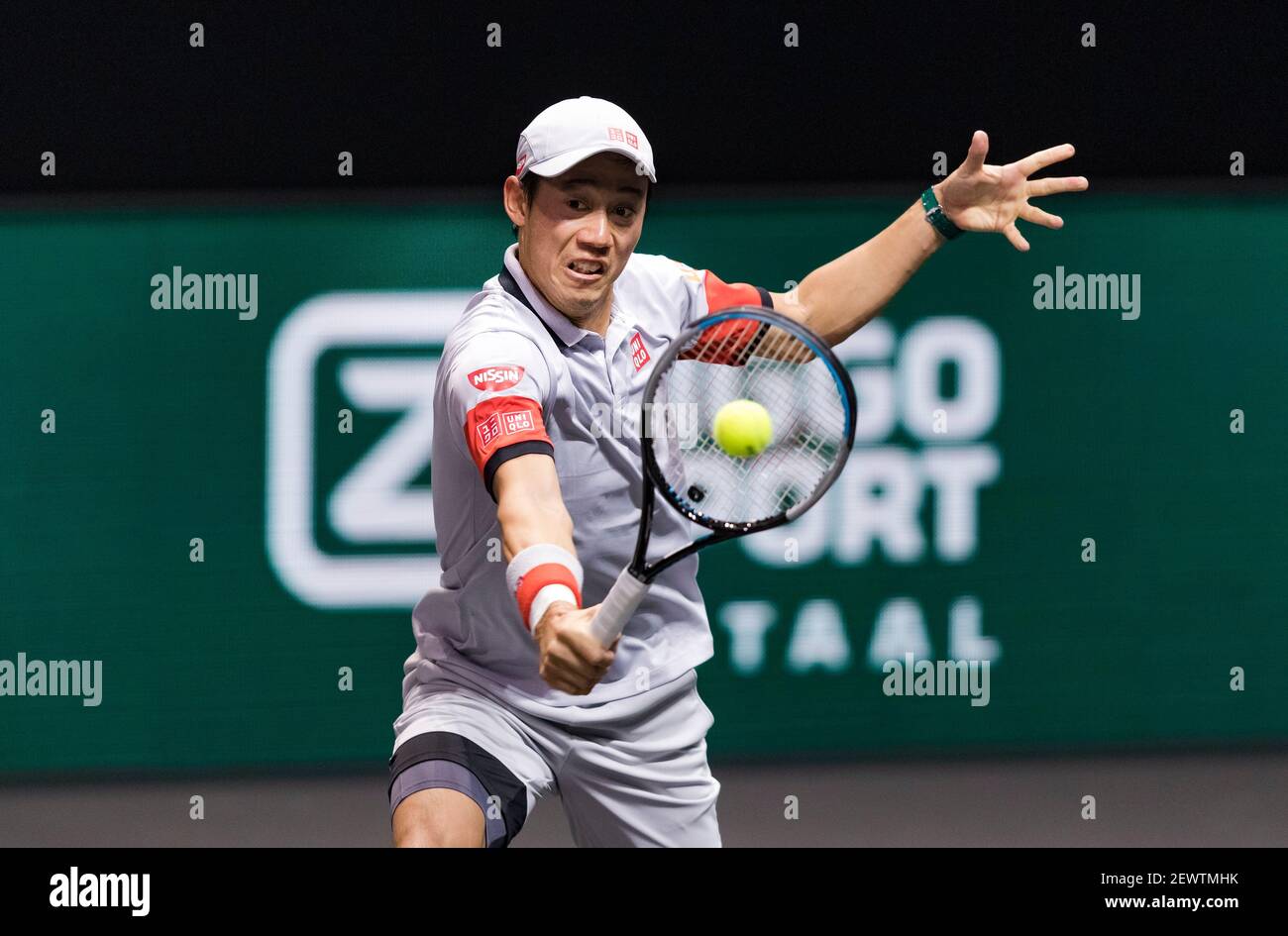 Rotterdam, Niederlande, 3. märz 2021, ABNAMRO World Tennis Tournament, Ahoy, erste Runde Doppel: Kei Nishikori (JPN) Alex De Minaur (AUS).Foto: www.tennisimages.com/henkkoster Stockfoto