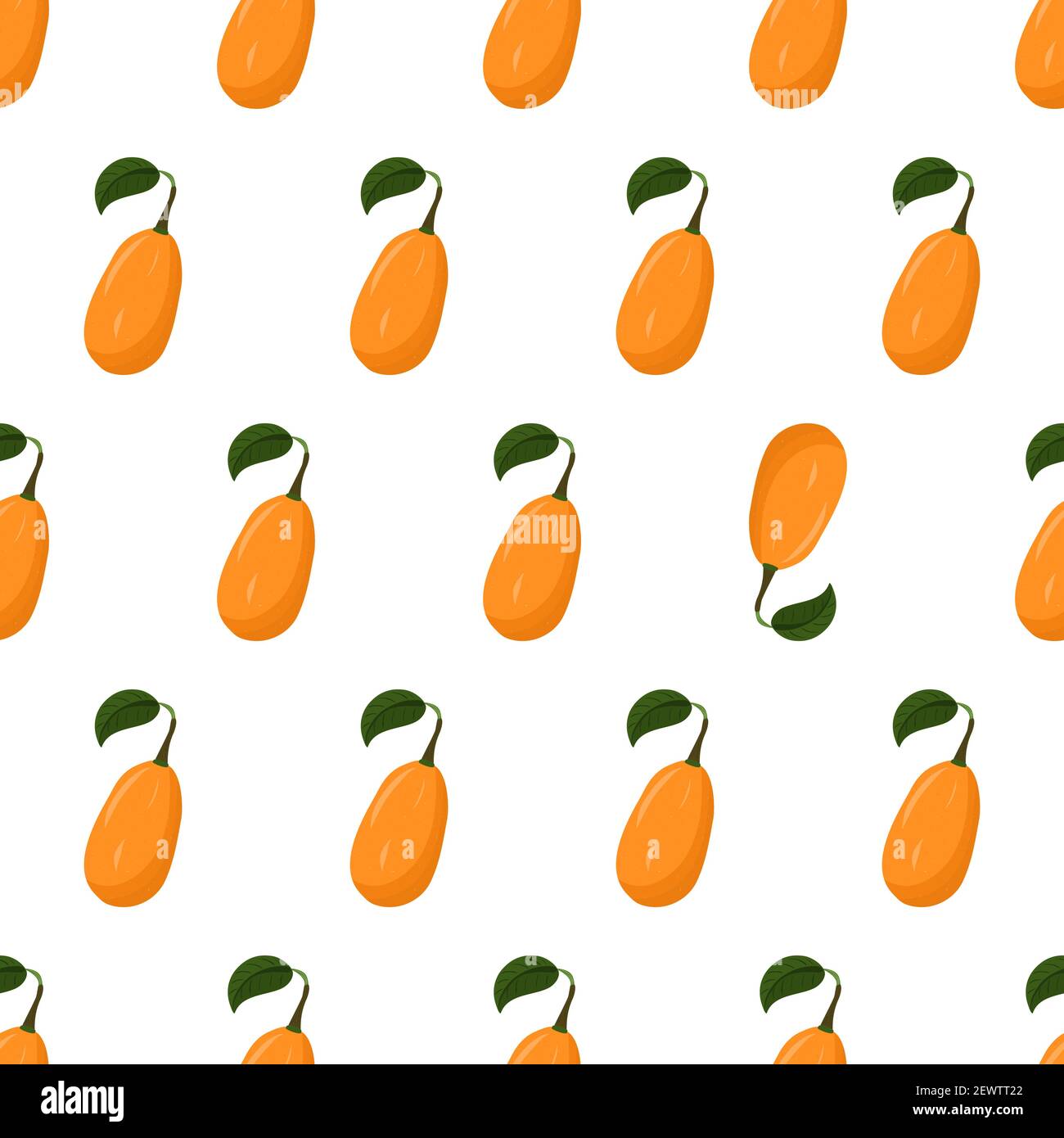 Cartoon nahtlose Muster für Papier-Design mit Kumquat, orange Zitrusfrüchte. Auffälliges Element - invertierte Frucht. Farbenfroher Hintergrund. Stock Vektor