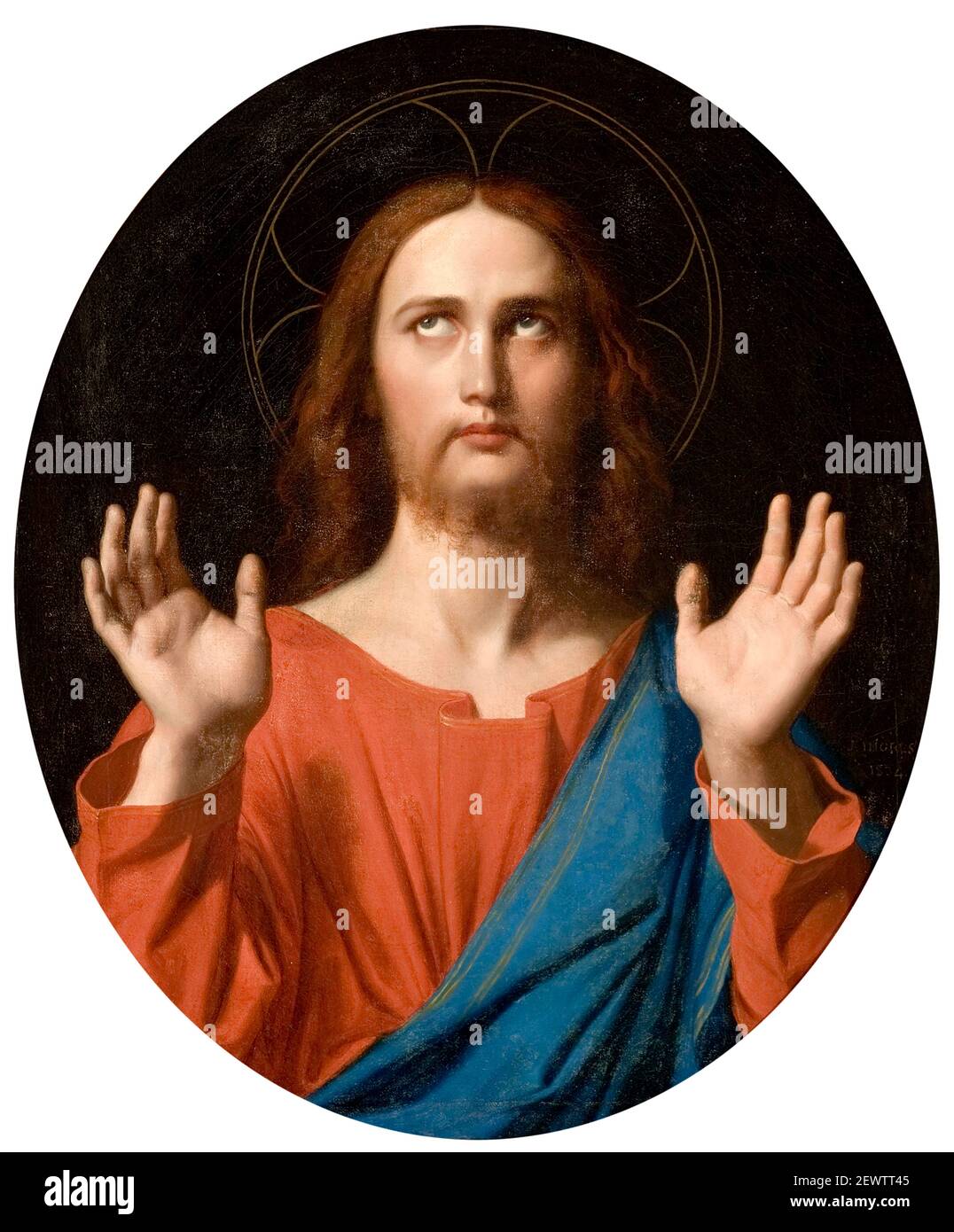 Ingres. Der segende Christus von Jean-Auguste-Dominique Ingres (1780-1867), Öl auf Leinwand, 1834 Stockfoto