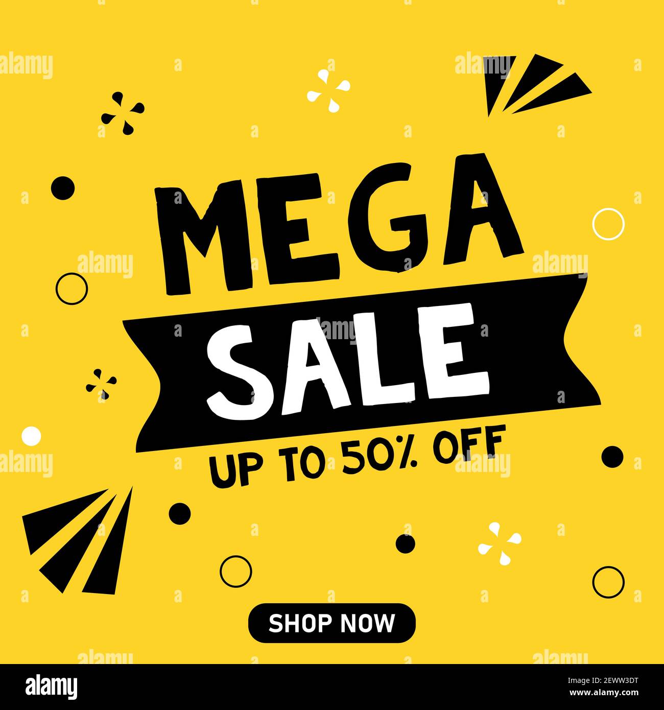 Mega Sale Banner Design-Vorlage, Sonderangebot, Vektor-Illustration Stock Vektor