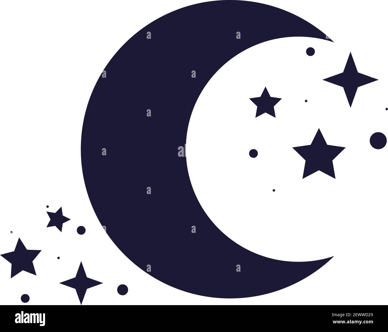 mond und Sterne Silhouette Symbol Alamy