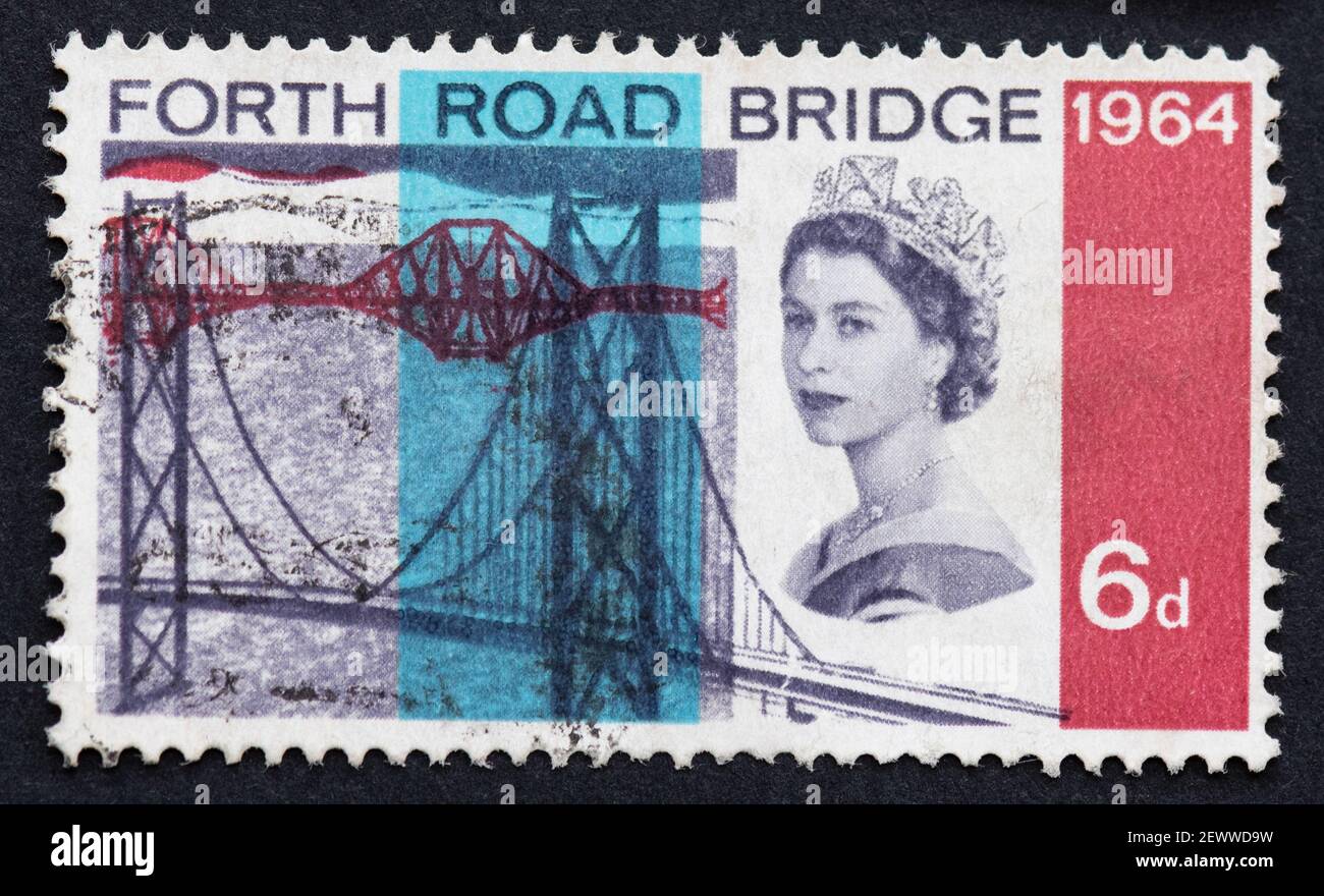 Eröffnung der Briefmarke Forth Road Bridge 1964 Stockfoto