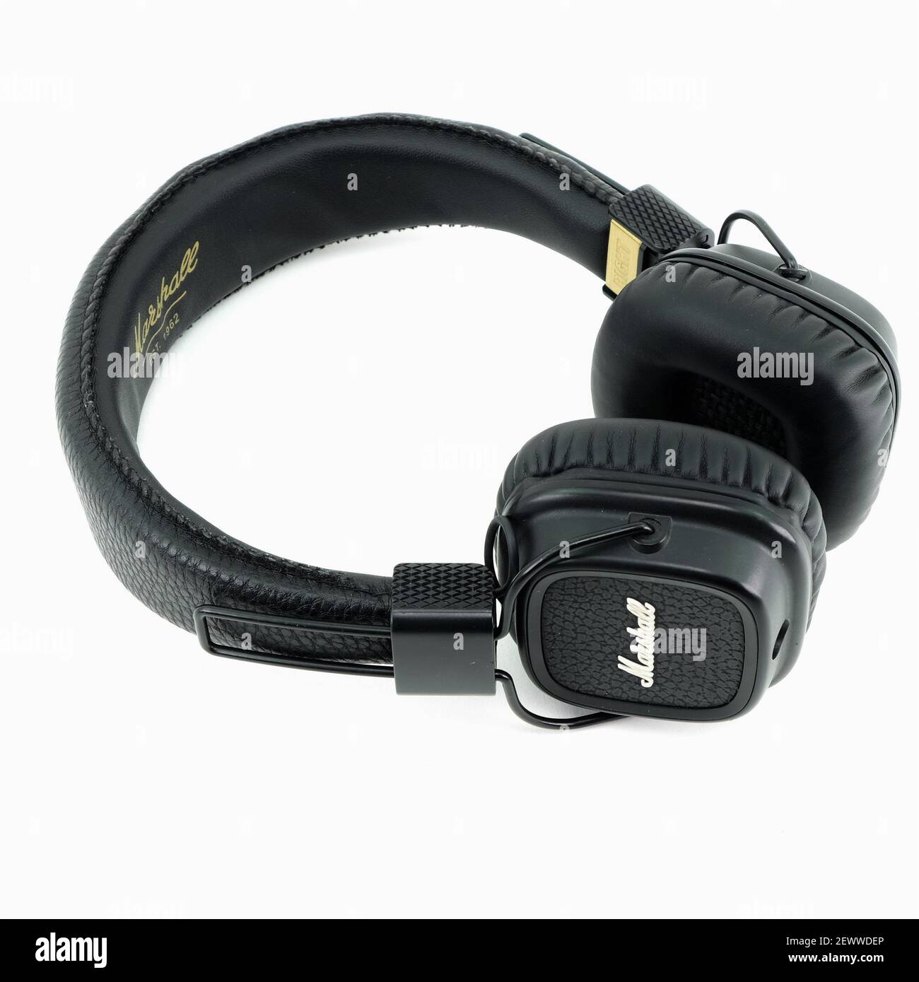 Marshall Major 2 bluetooth, schnurloses Headset auf weißem Hintergrund Stockfoto