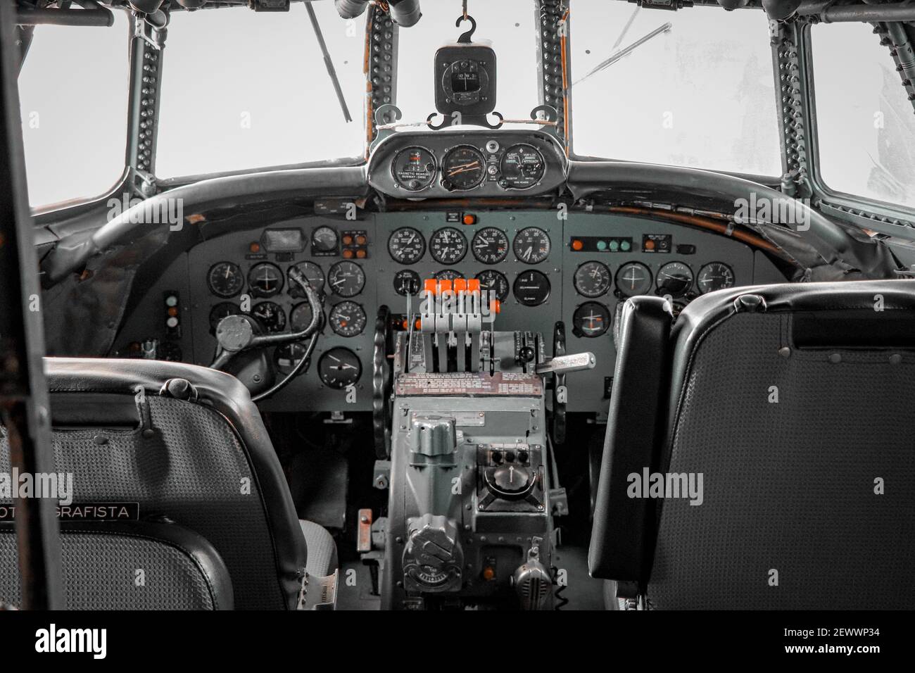Control-Panel in einem Flugzeug-cockpit Stockfoto
