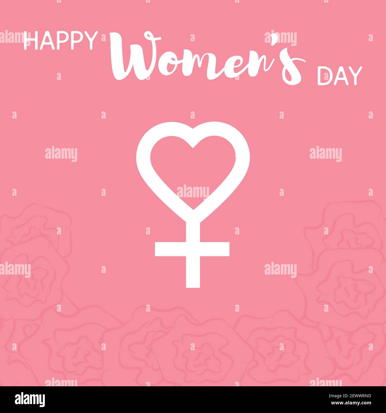 Square Happy Women's Day Banner - herzförmige weibliche Geschlecht Symbol Stock Vektor