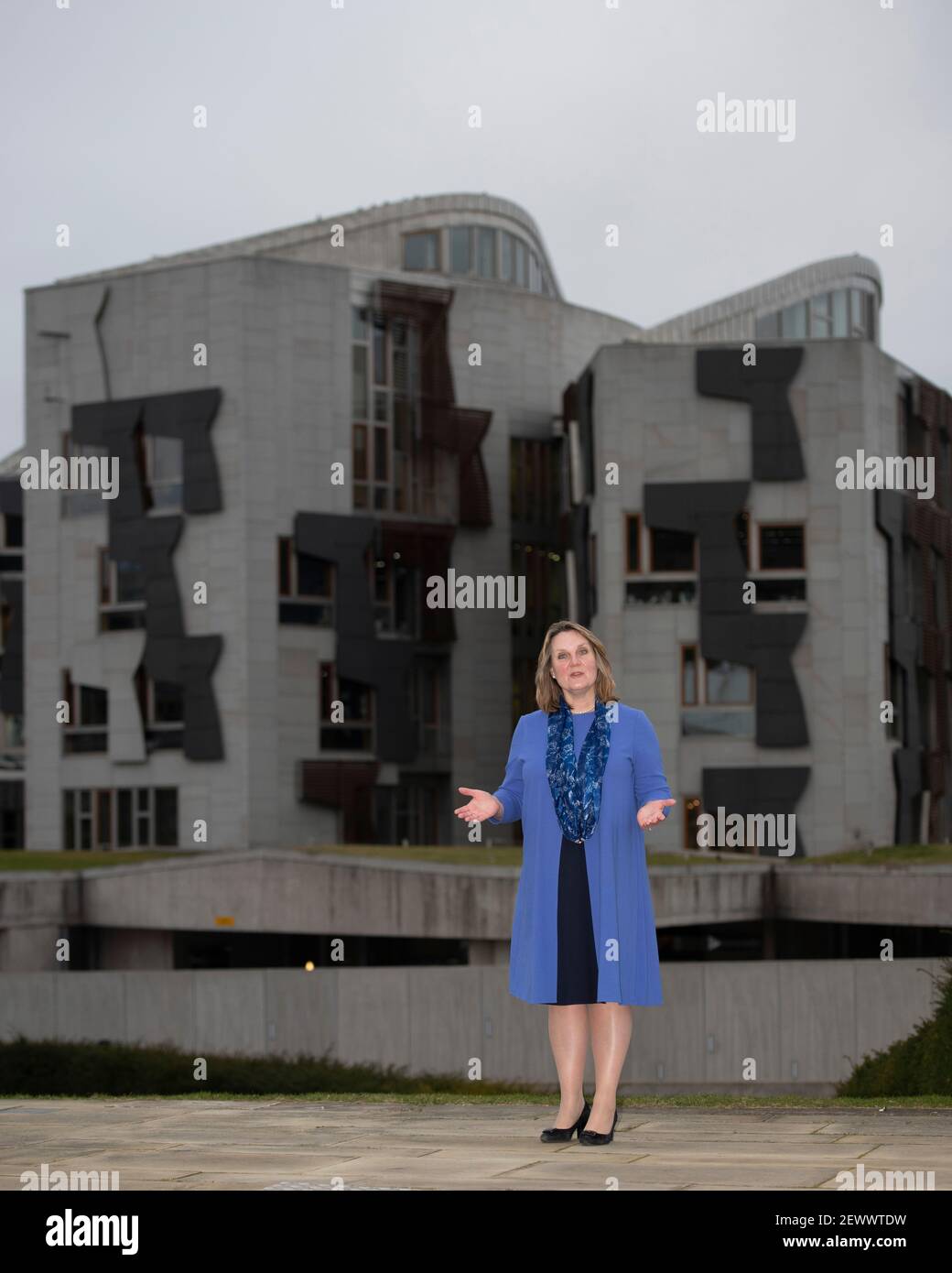 Edinburgh, Schottland, Großbritannien. März 2021, 3rd. Im Bild: Michelle Ballantyne MSP Scottish Leader of Reform UK und MSP für den Süden Schottlands. Michelle ist eine ehemalige Abgeordnete der schottischen Konservativen und Unionistischen Partei, wo sie vor kurzem ihre Mitgliedschaft aus der Partei zurückgetreten hat. Sie tritt der britischen Reform Party bei, die von Nigel Farage und Catherine Blaiklock mit dem erklärten Ziel gegründet wurde, für den Brexit zu werben.Kredit: Colin Fisher/Alamy Live News Stockfoto