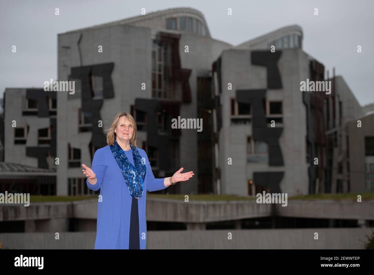 Edinburgh, Schottland, Großbritannien. März 2021, 3rd. Im Bild: Michelle Ballantyne MSP Scottish Leader of Reform UK und MSP für den Süden Schottlands. Michelle ist eine ehemalige Abgeordnete der schottischen Konservativen und Unionistischen Partei, wo sie vor kurzem ihre Mitgliedschaft aus der Partei zurückgetreten hat. Sie tritt der britischen Reform Party bei, die von Nigel Farage und Catherine Blaiklock mit dem erklärten Ziel gegründet wurde, für den Brexit zu werben.Kredit: Colin Fisher/Alamy Live News Stockfoto