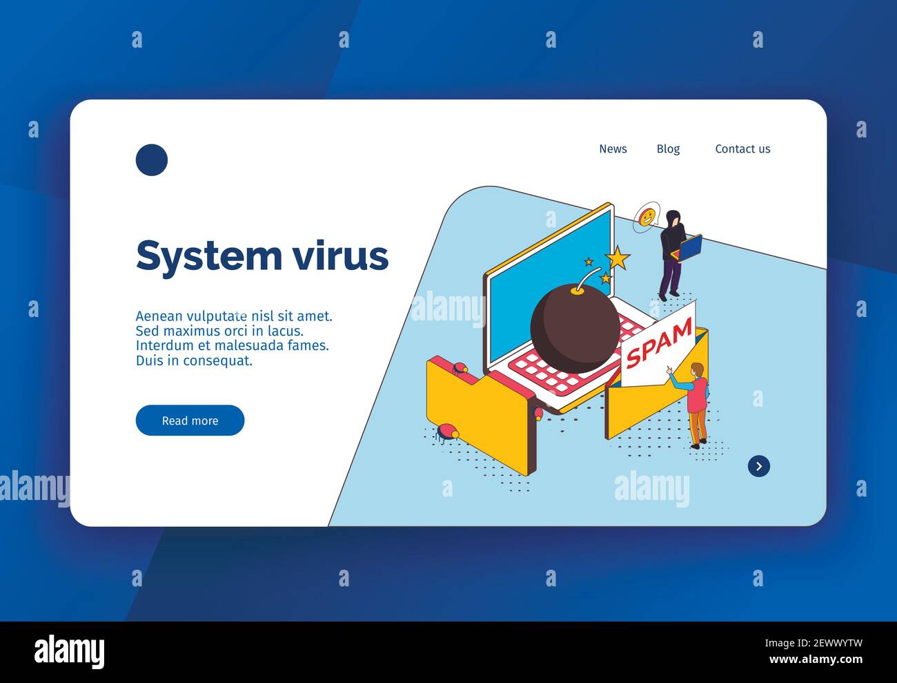 Isometrisches Cyber Security Konzept Banner Website-Design mit anklickbaren Links Schaltflächen und konzeptuelle Bilder mit Text-Vektor-Illustration Stock Vektor