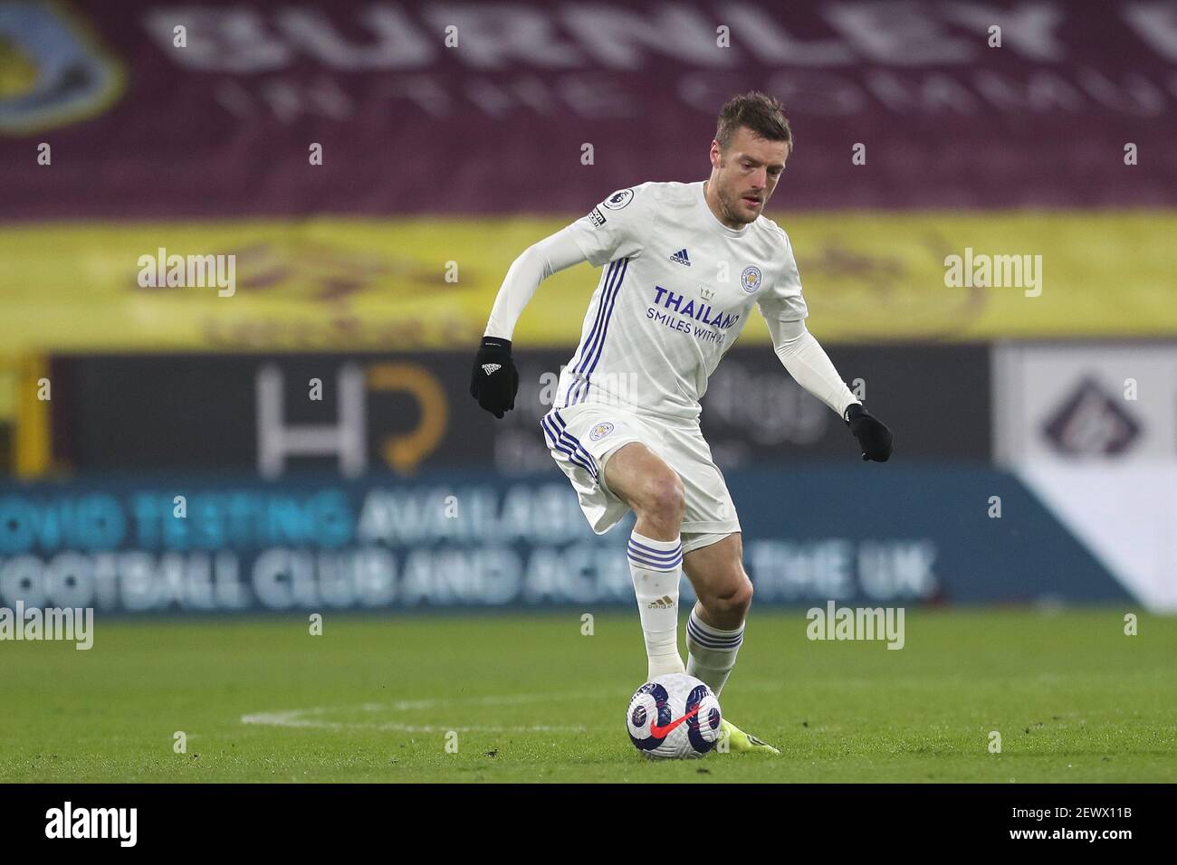 BURNLEY, ENGLAND. MÄRZ 3rd Jamie Vardy von Leicester City während des Premier League-Spiels zwischen Burnley und Leicester City in Turf Moor, Burnley am Mittwoch, 3rd. März 2021. (Kredit: Mark Fletcher, Mi News) Kredit: MI Nachrichten & Sport /Alamy Live Nachrichten Stockfoto