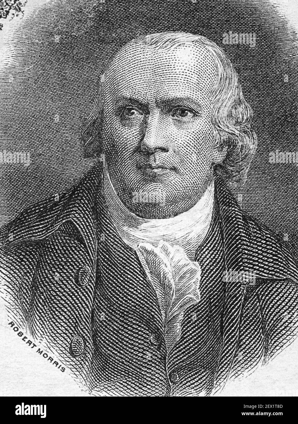 Robert Morris ein Porträt aus dem alten amerikanischen Geld Stockfoto