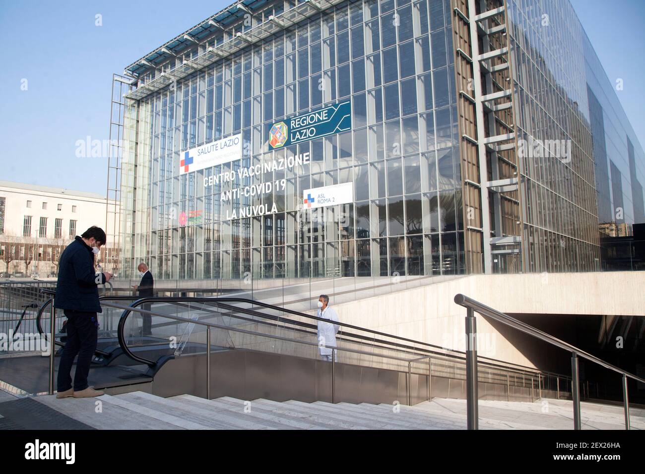 Rom, ITALIEN 24. Februar 2021 Roms Kongresszentrum jetzt Mass Covid