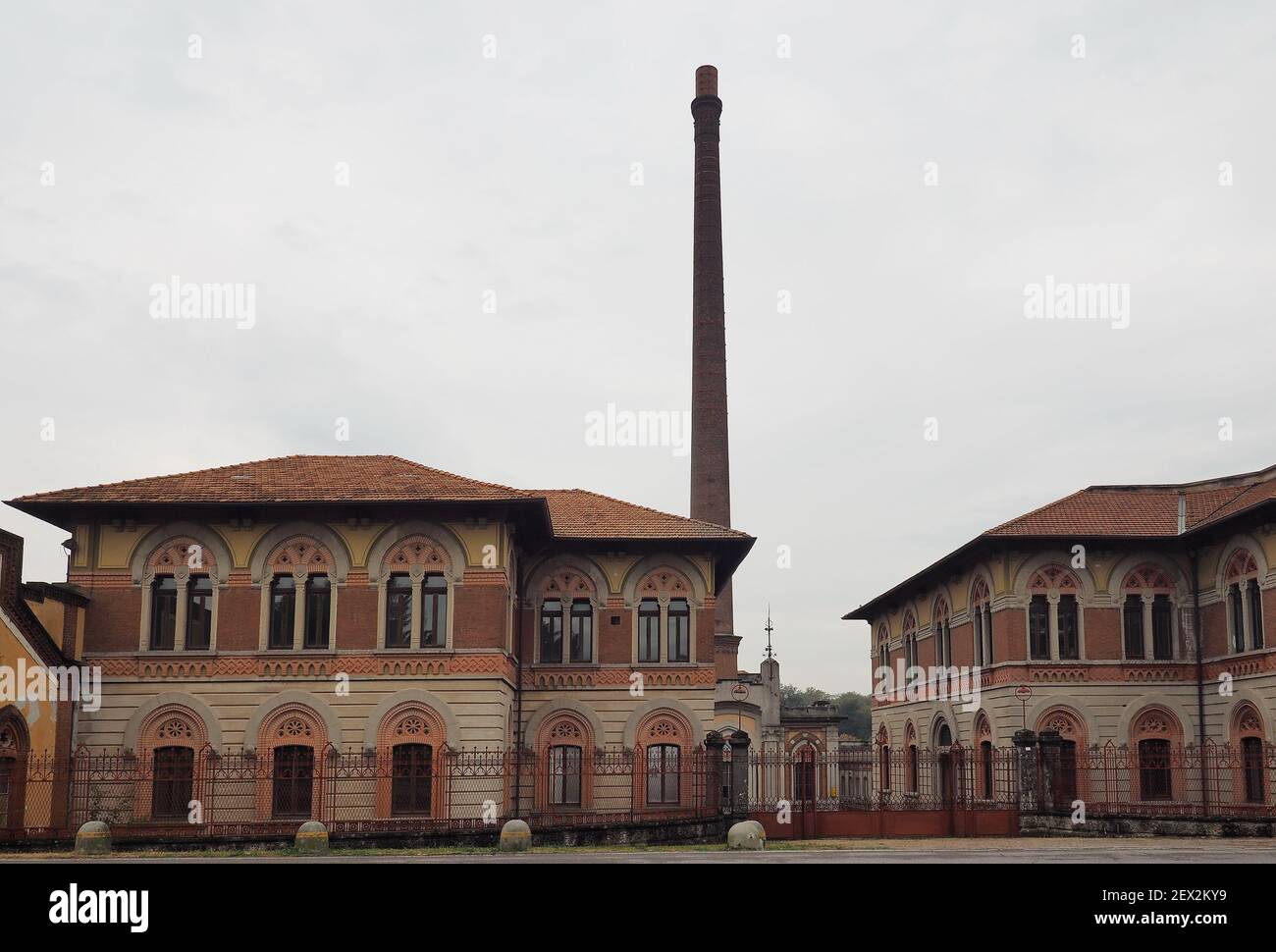 Historisches Arbeiterdorf Crespi d'Adda, Lombardei, Italien Stockfoto