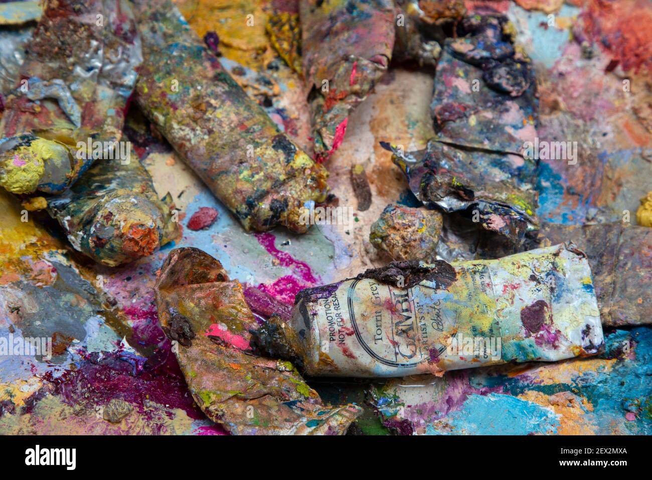 Künstler Sammlung von Farbe Ölröhrchen Stockfoto