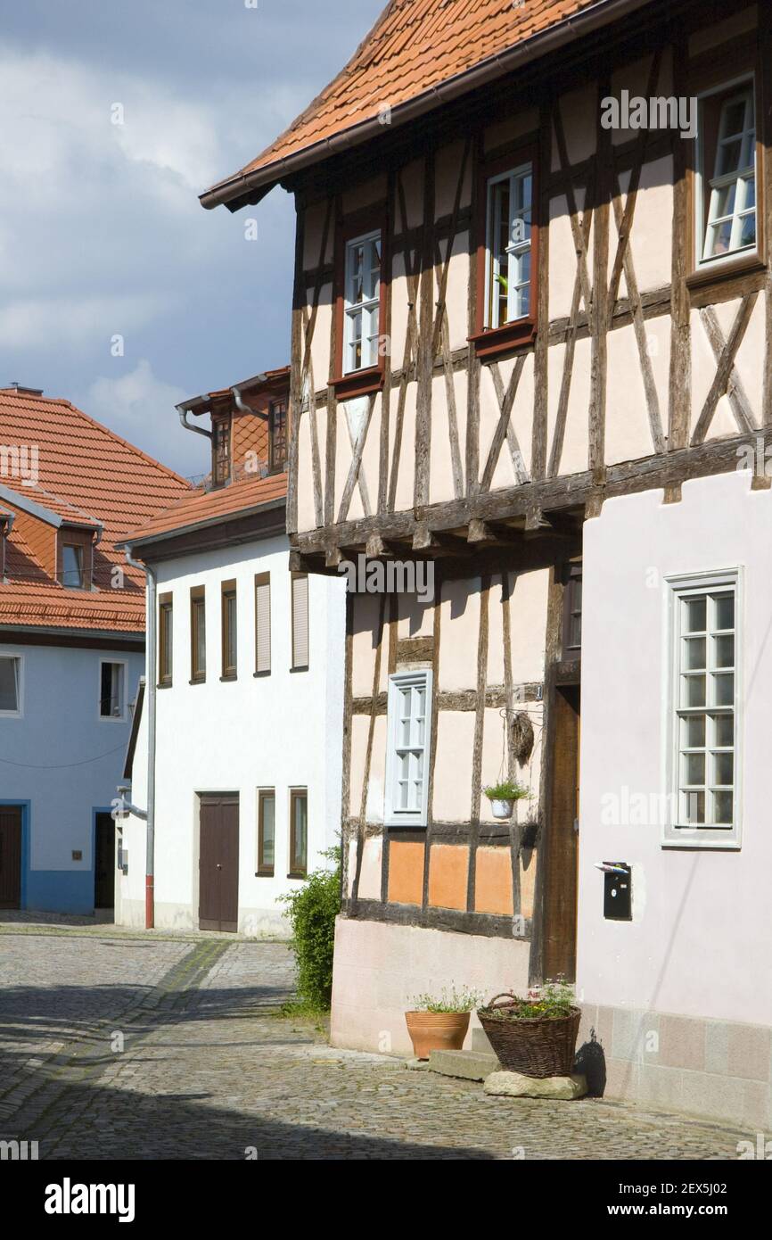 Kahla Castle Straßen Stockfoto