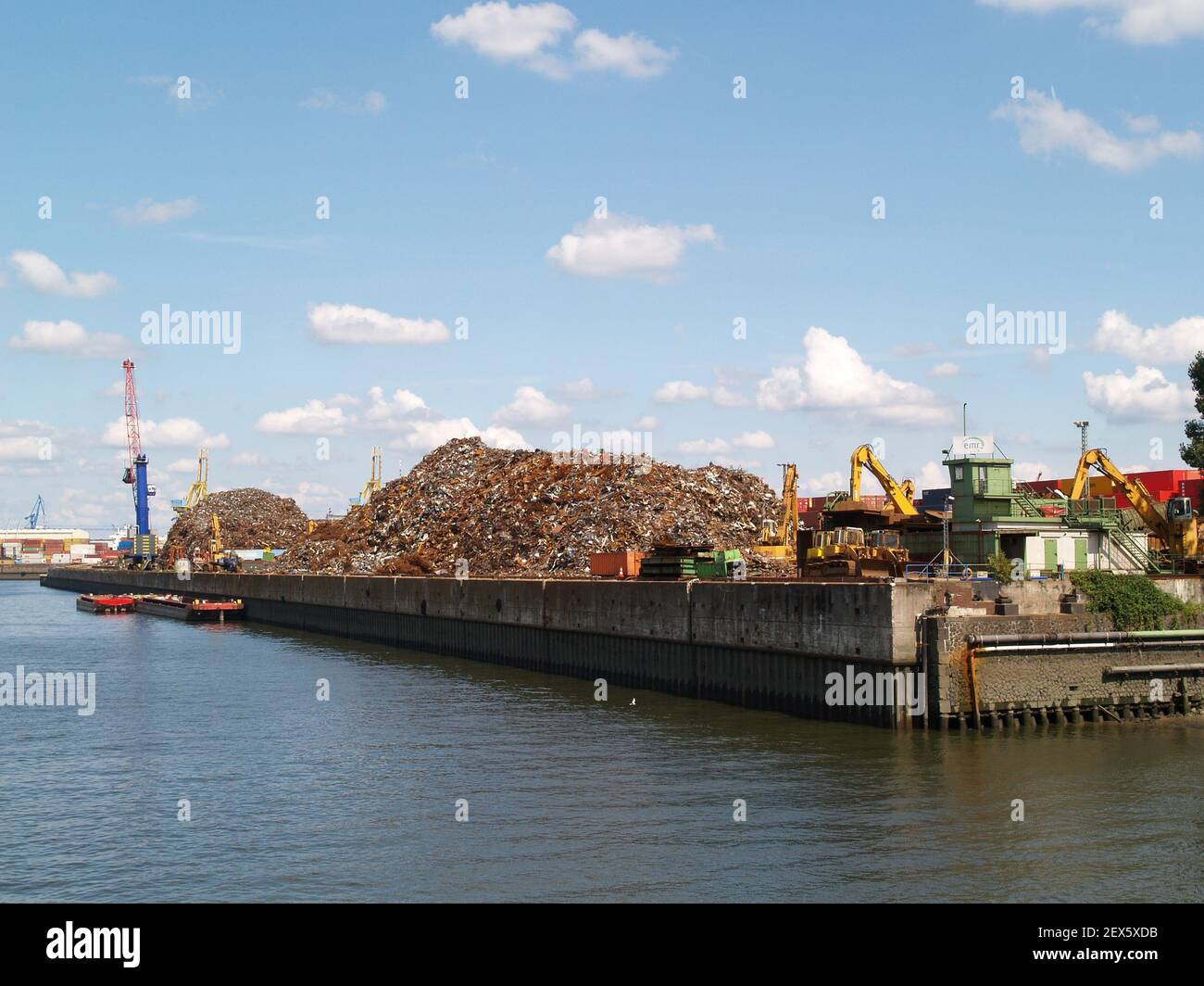 Recycling im Ross Port in Hamburg Stockfoto
