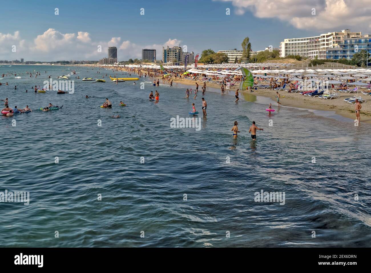 Der Strand von Sunny Beach Resort.Schwarzes Meer Bulgarien. Stockfoto