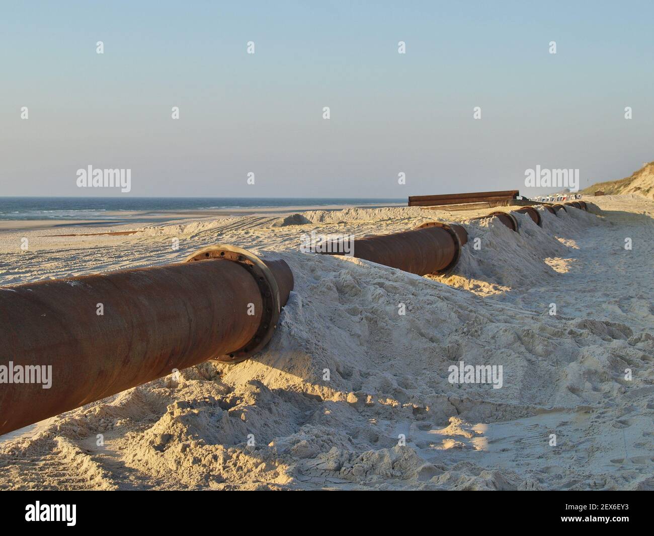 Pipeline - Küstennahrung auf Sylt, Deutschland Stockfoto