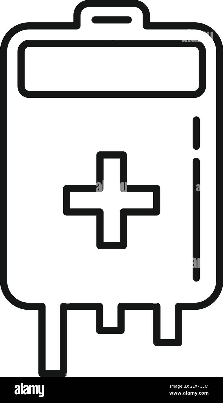 Blutbeutel Symbol, outline Style Stock Vektor