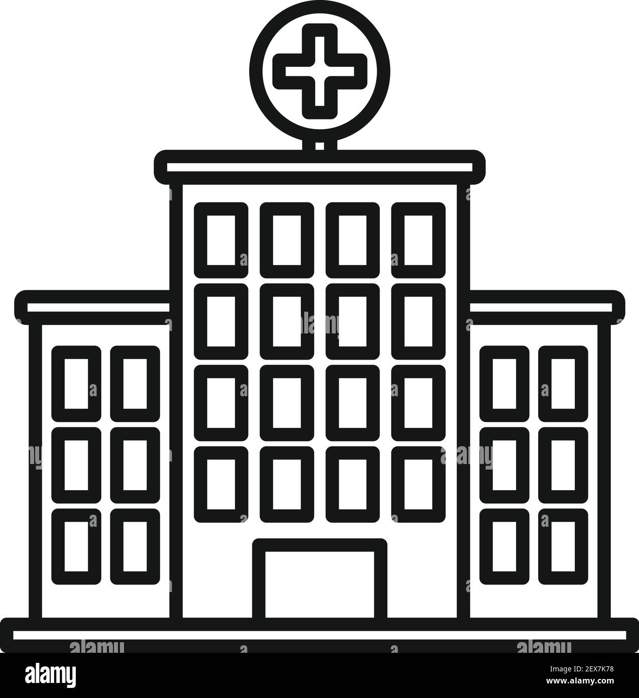 Krankenhaus Coronavirus Symbol, Umriss Stil Stock Vektor