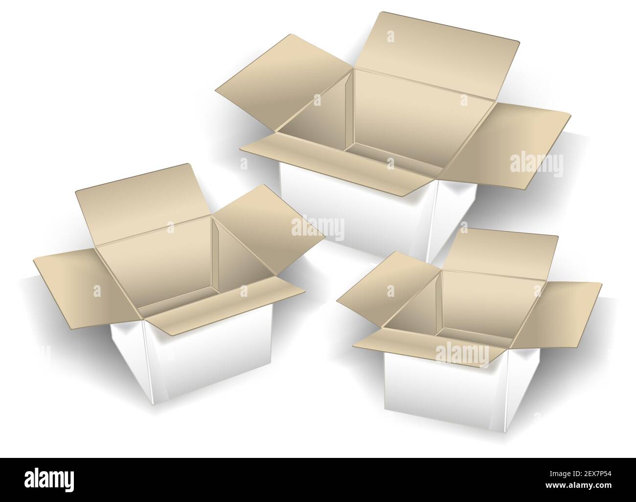 Drei Boxen Stockfoto