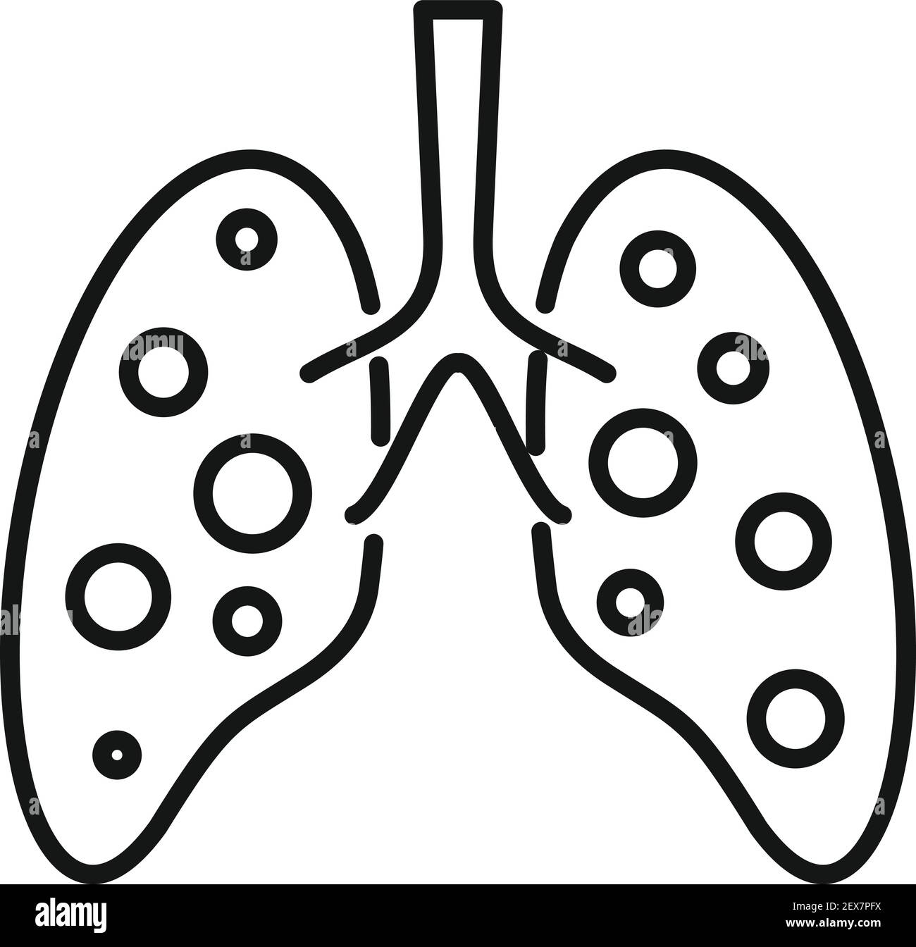 Coronavirus Lunge Symbol, Umriss Stil Stock Vektor