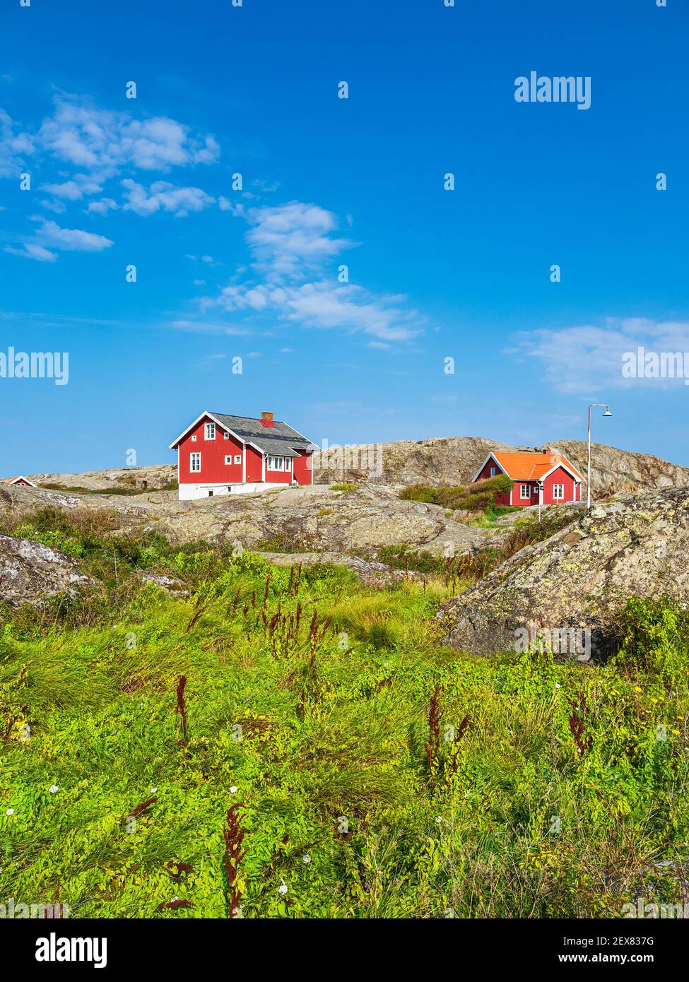 Blick auf das Wetter die Inseln in der Nähe von Fjaellbacka in Schweden. Stockfoto