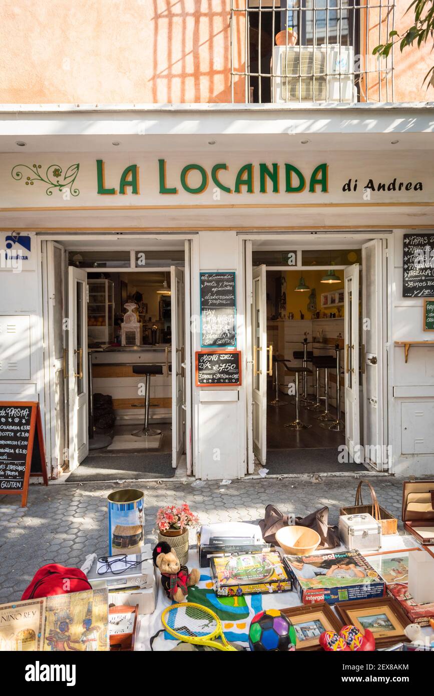 La Locanda di Andrea Itlaian Tapas und Pasta-Restaurant und Café in Sevilla Spanien Stockfoto