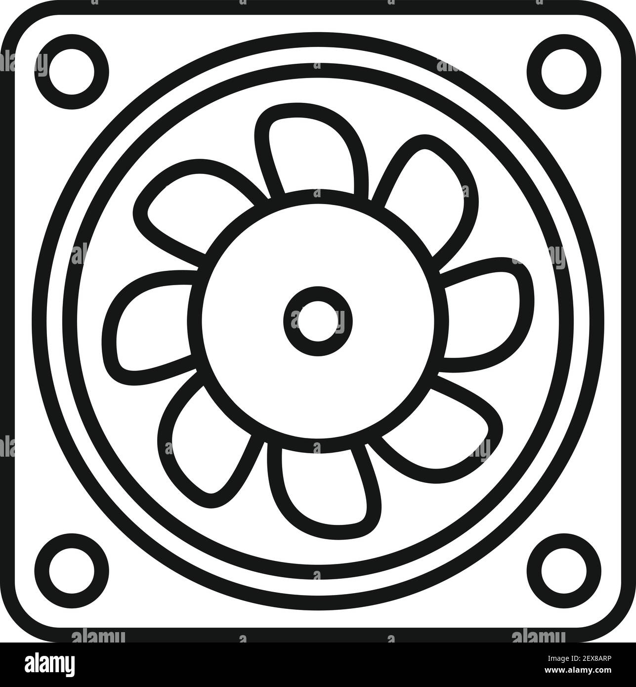 Symbol für Belüftungsventilator, umreiß Stock Vektor