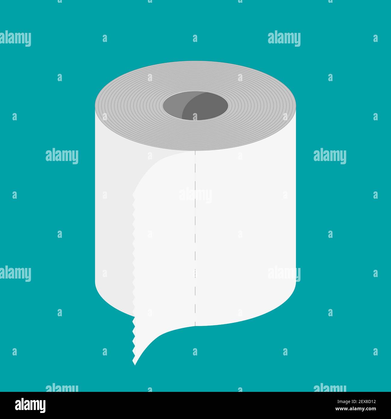 Weiße Rolle Toilettenpapier. Stock Vektor