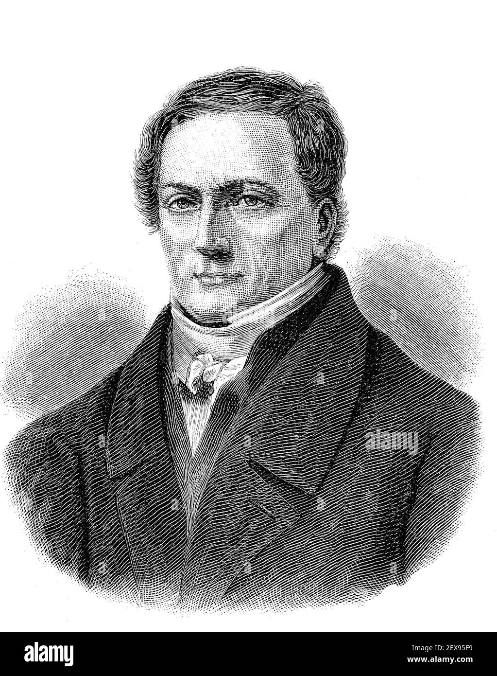 Johann Friedrich Herbart, 4. Mai 1776 - 14. August 1841, ein deutscher Philosoph, Psychologe und Pädagoge, der als Klassiker der Pädagogik jenseits des deutschen Sprachraum gilt / Johann Friedrich Herbart, 4. 1776. - 14. Mai. August 1841, ein deutscher Philosoph, Psychologe und Pädagoge, der über den deutschen Sprachraum hinaus als Klassiker der Pädagogik gilt, Historisch, historisch, digital verbesserte Reproduktion eines Originals aus dem 19th. Jahrhundert / digitale Reproduktion einer Originalvorlage aus dem 19. Jahrhundert, Stockfoto