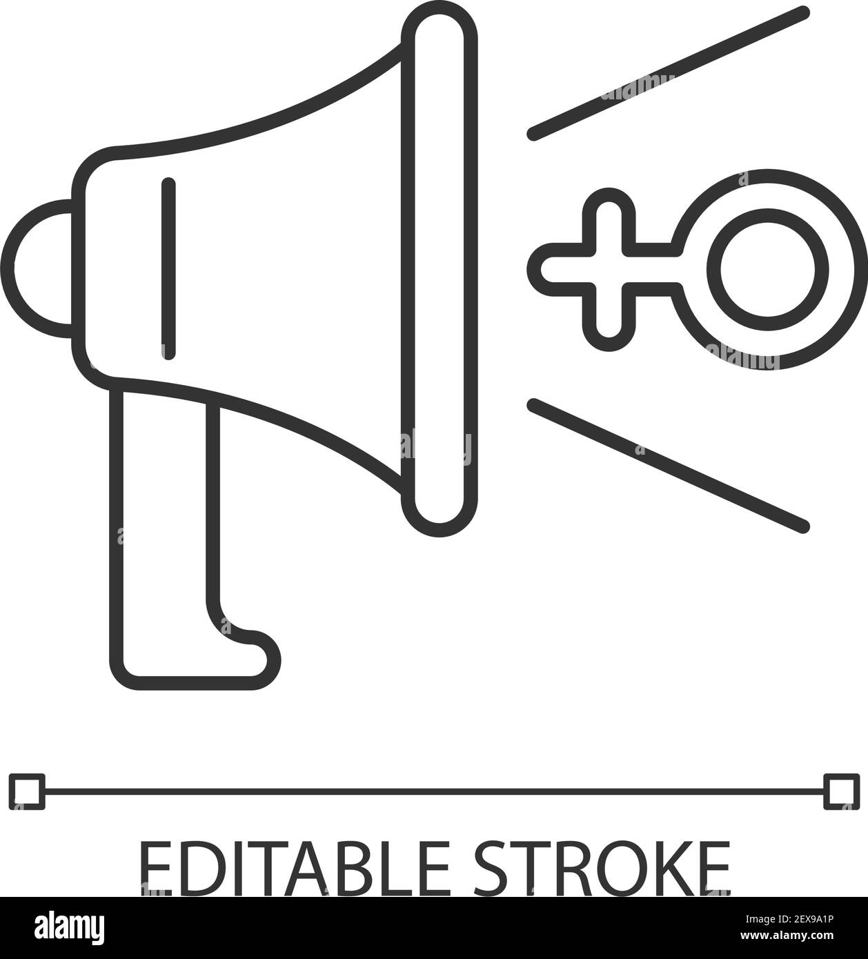 Feministische Fürsprache lineare Ikone Stock Vektor