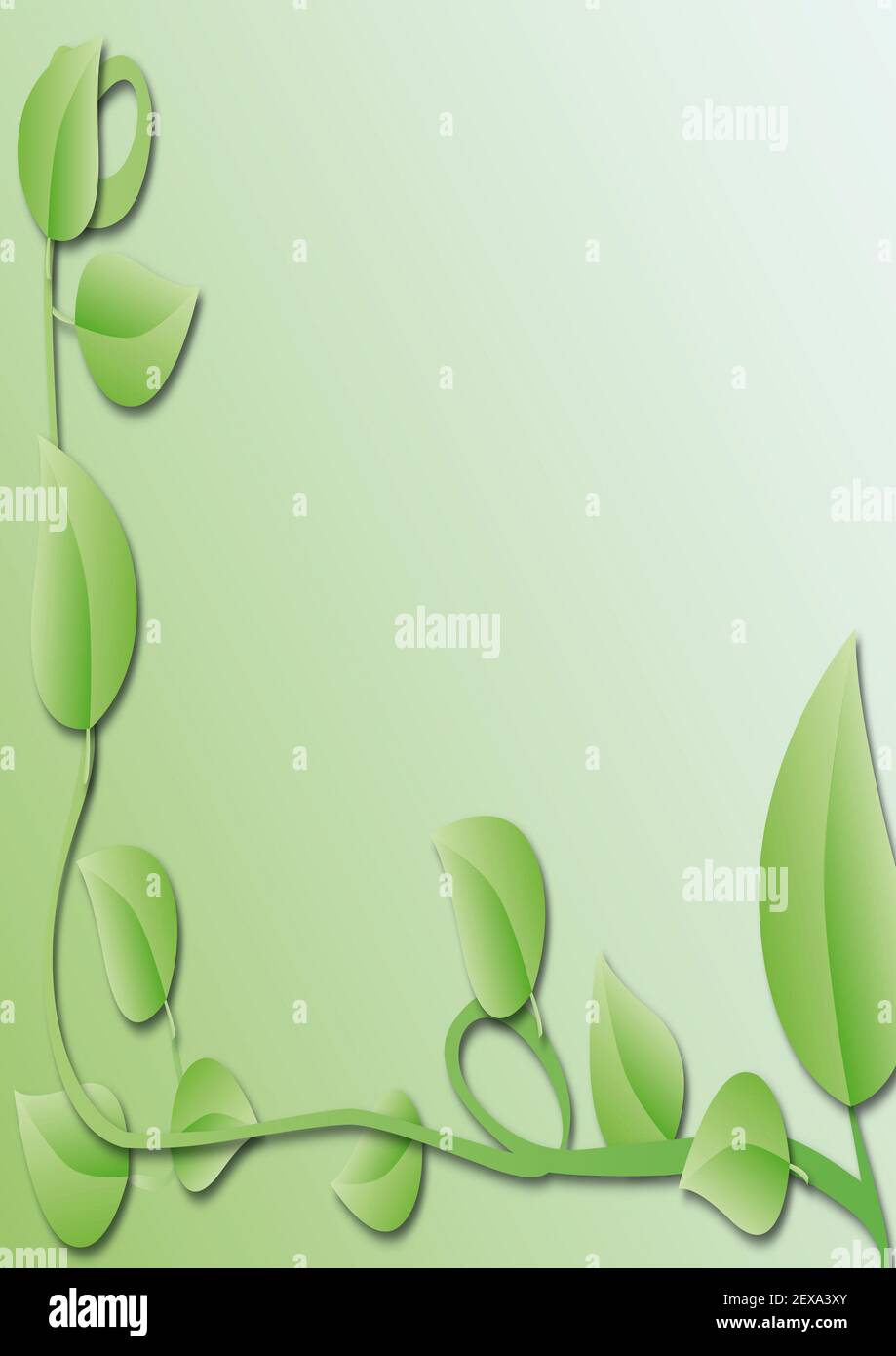 Ornament mit der Kontur der Blätter Stockfoto