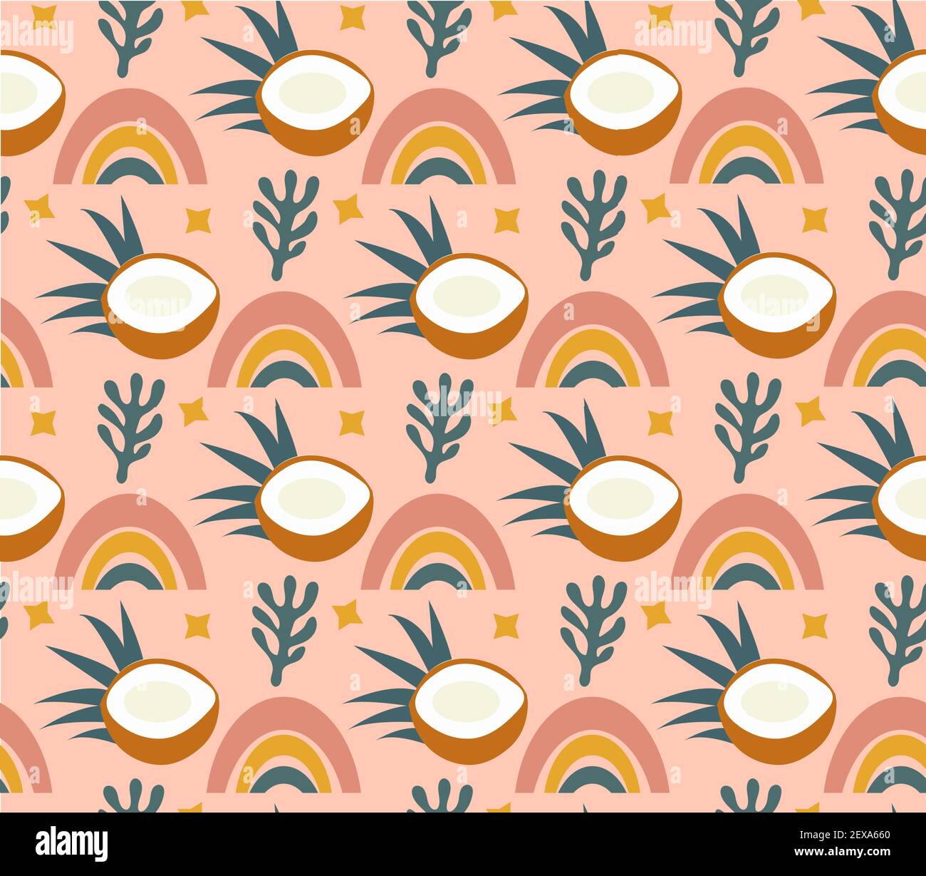 Hallo Sommer boho abstrakt kreative zeitgenössische ästhetische Muster. Vektorgrafik Stock Vektor