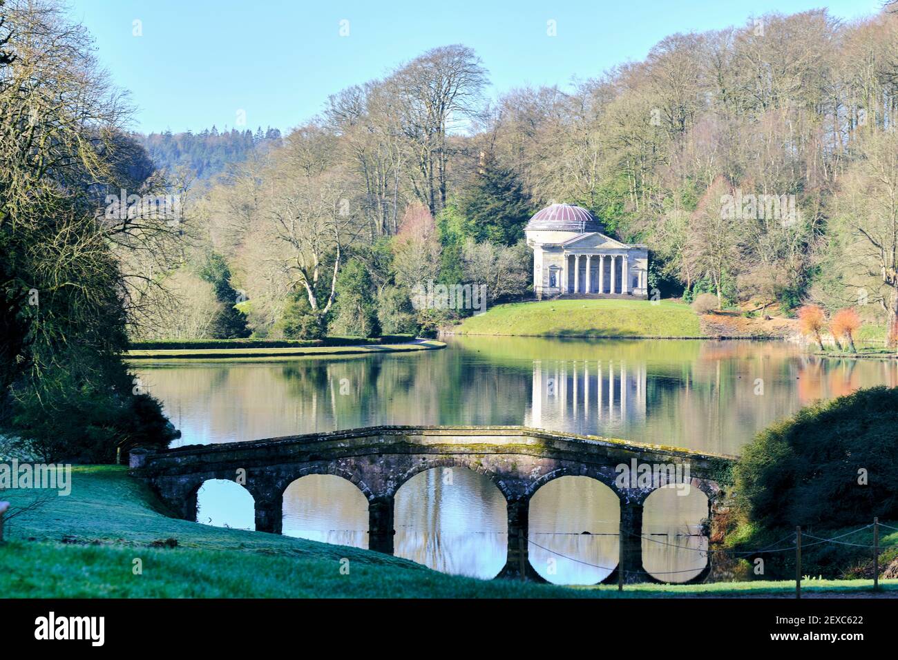 Stourhead in Wiltshire im Winter Stockfoto